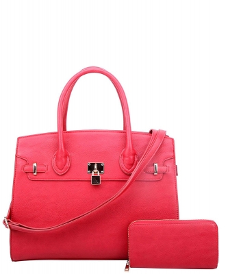 2-In-1 Fashion Satchel Wallet Set WU1096WPP RED